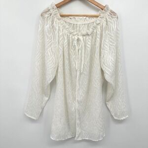 Vintage Y2K Robe Large Burnout Open Angelcore‎ Coastal Fairy Milkmaid Coquette